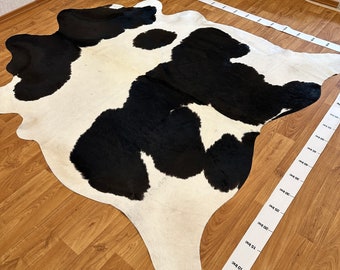 Black White Cowhide Brazilian Sao Paulo Cowhide Rugs Real Leather Large Size Leathers Double Color XL 7'6 x 7'10