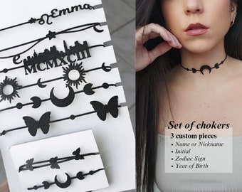 Set of 6 chokers (3 personalized)