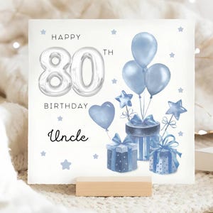 Carte cadeau oncle 80e anniversaire, carte d'anniversaire oncle personnalisée, carte d'anniversaire oncle quatre-vingt-dix-septième, oncle fête ses 80 ans, belle carte oncle