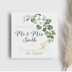Carte personnalisée pour le mariage de M. et Mme, félicitations, cadeau pour le jour du mariage, les mariés, les jeunes mariés, un jour spécial, le mariage, pour les deux