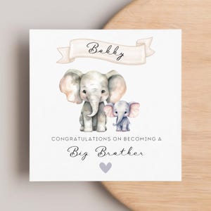 Tarjeta de "Felicidades por convertirte en hermano mayor", tarjeta personalizada de "Hermano mayor", tarjeta para recién nacido, tarjeta para hermana recién nacida, para él, para nuestro hijo