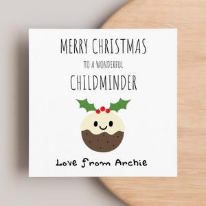 Childminder Christmas Personalised Card, Festive Childminder Card, Gift For Childminder, Merry Christmas Card, Babysitter Christmas Card