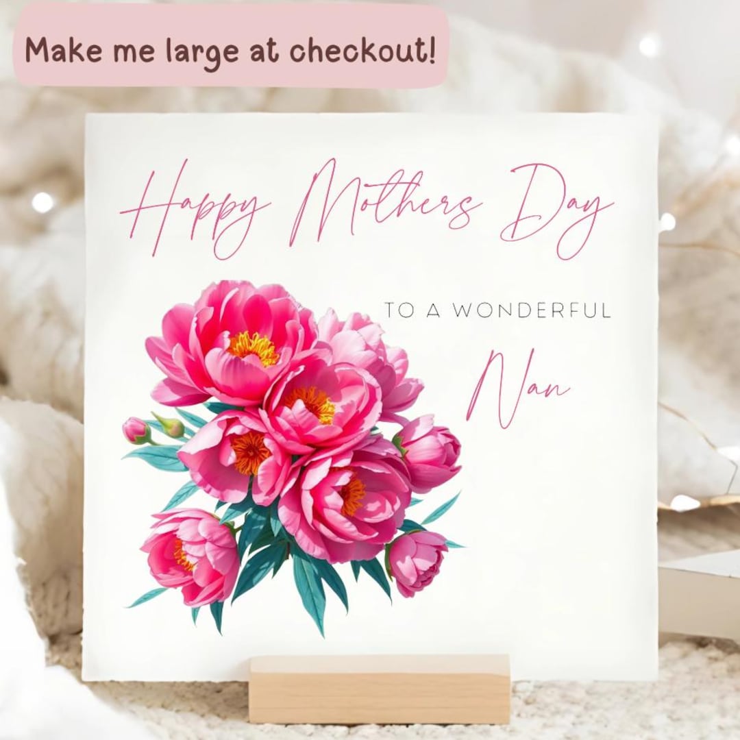 Nan Bright Pink Flower Mothers Day Card, Special Nan Mothers Day Card ...