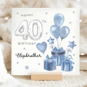 Carte de cadeaux de 40e anniversaire de demi-frère, carte d'anniversaire de demi-frère personnalisée, carte d'anniversaire de demi-frère quarantième, demi-frère fête ses 40 ans