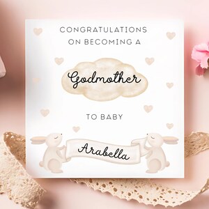 Congrats on Becoming a Godmother Card, New Baby Godchild Card, Personalised New Godparent Card, Newborn Baby Boy, Newborn Baby Girl