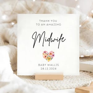 Thank You Midwife Card, Personalised Midwife Thanks Card, Delivered My Baby, Grateful Card, Appreciation Card, Sending Thanks, NHS Nurse