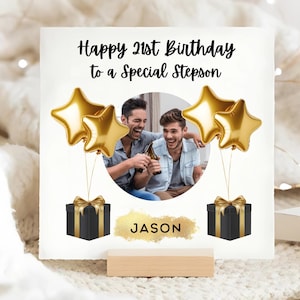 Carte d'anniversaire personnalisée beau-fils 21 ans, carte photo beau-fils a 21 ans, carte 21e anniversaire beau-fils, cadeau photo beau-fils