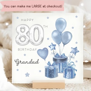 Carte de cadeau d'anniversaire de grand-père, carte d'anniversaire personnalisée de grand-père, carte d'anniversaire de grand-père quatre-vingt-dix-septième anniversaire, carte de grand-père fête ses 80 ans