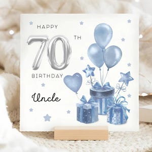 Oncle 70e anniversaire présente carte, carte d'anniversaire oncle personnalisée, carte d'anniversaire oncle soixante-dixième, oncle fête ses 70 ans, joli oncle