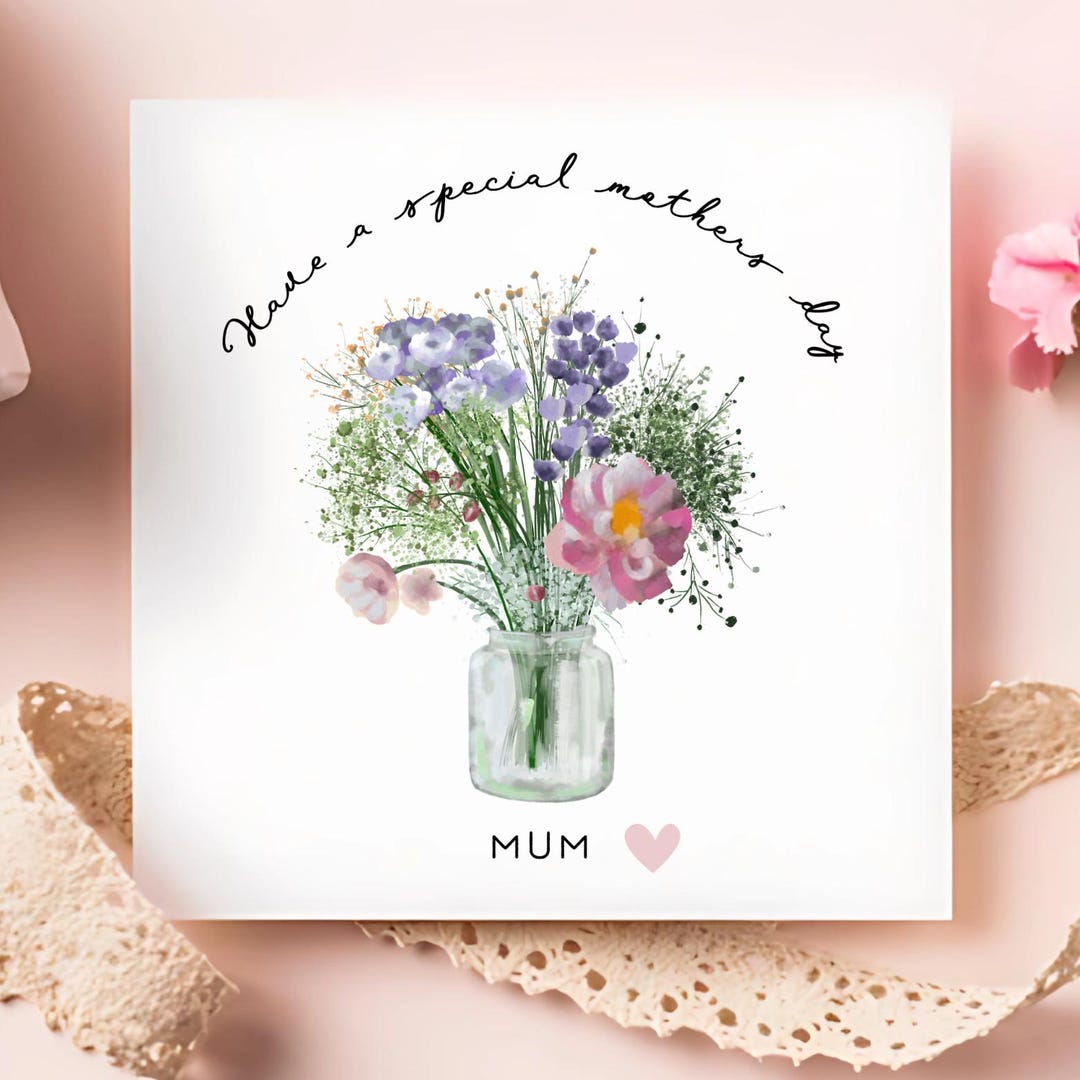 Mum Floral Mothers Day Card, Personalised Mummy Mothers Day Card ...