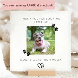Photo Dog Thank you for looking after me/us card, woof from me, woof from us, dog sitter card, fur baby card, personalised card, custom card