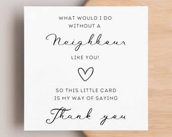 Biglietto Di Auguri Per Vicini WBdesignz Con Busta - Formato 125x125 Mm, Cartoncino 300g/m², Scritta 'Il Vicino Preferito' Con Cuore, Made In Germany
