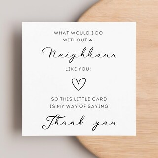 Biglietto Di Auguri Per Vicini WBdesignz Con Busta - Formato 125x125 Mm, Cartoncino 300g/m², Scritta 'Il Vicino Preferito' Con Cuore, Made In Germany