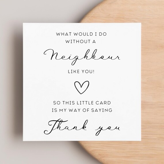 Biglietto Di Auguri Per Vicini WBdesignz Con Busta - Formato 125x125 Mm, Cartoncino 300g/m², Scritta 'Il Vicino Preferito' Con Cuore, Made In Germany