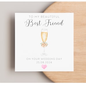 Belle carte de mariage meilleur ami - carte personnalisée - carte de mariage bestie - sur votre carte de grand jour - cadeau pour bestie - pour le jour de son mariage