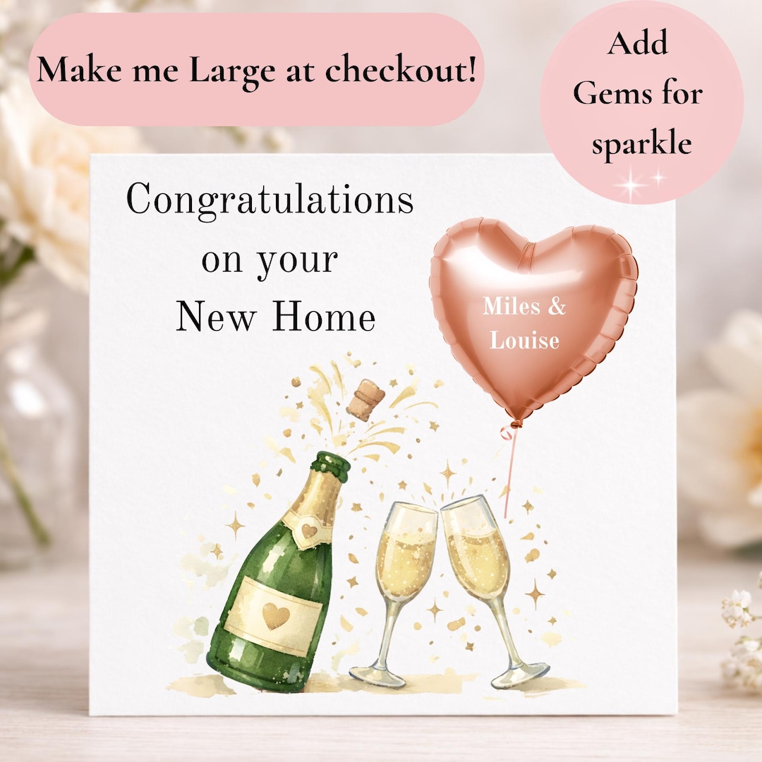 New Home Congratulations Card, Moving Home Celebration Card ...