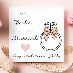Carte personnalisée Ma meilleure amie se marie, carte de fiançailles meilleur ami, carte de félicitations meilleure amie en proposition, carte de fiançailles ami