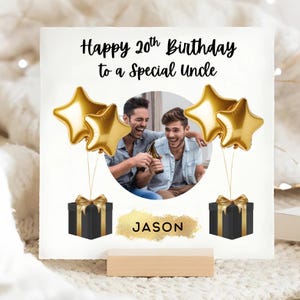 Carte d'anniversaire personnalisée avec photo oncle 20 ans, carte Photo oncle a 20 ans, carte d'anniversaire oncle 20 ans, cadeau Image photo oncle