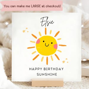 Carte personnalisée joyeux anniversaire soleil, à mon fils, à ma fille, papa maman, ami collègue, illumine ma journée, personne spéciale, enfant adolescent