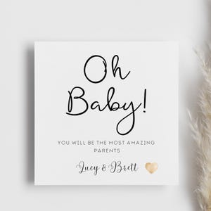 Personalised Pregnancy Congratulations Card, Oh Baby Card, for you both card, new parents card, pregnancy news card, gift for new parents