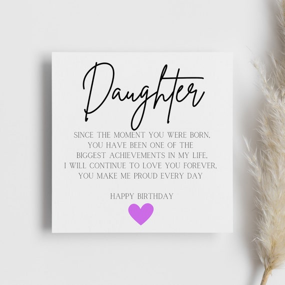 Geburtstagskarte „To A Special Daughter“ – Mit Glitzer, 5 Versen & Umschlag, 22,9 X 15,2 Cm