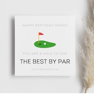 Tarjeta de cumpleaños de golf personalizada, tarjeta divertida, tarjeta de humor, regalo para amantes del golf, tarjeta de hoyo en uno, mejor regalo por par, tarjeta para amantes del deporte, amigo