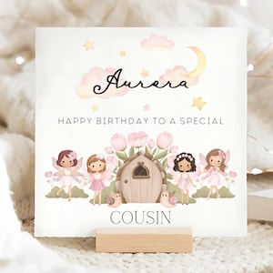 Cousin Fairy Birthday Card, Personalised Cousin Card, Fairy Card, Cousin Child Card, Happy Birthday To Her, Princess Cousin, Little Cousin