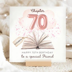 Friend Chapter 70 Birthday Card, Personalised Friend 70th Card, Friend Seventieth Birthday Card, Friend Pink 70 Birthday, Bestie Is 70