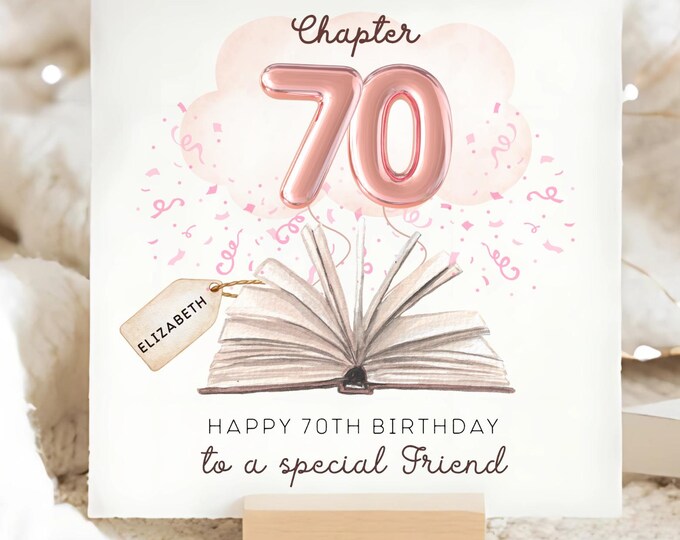 3D Personalised 70th Birthday Card for Friend, Handmade - Etsy UK