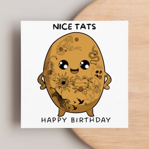 Belle carte d'anniversaire de tatouage | tatouages | anniversaire tatoué | drôle | pomme de terre | pour mon partenaire | mari | petit ami | petite amie | femme