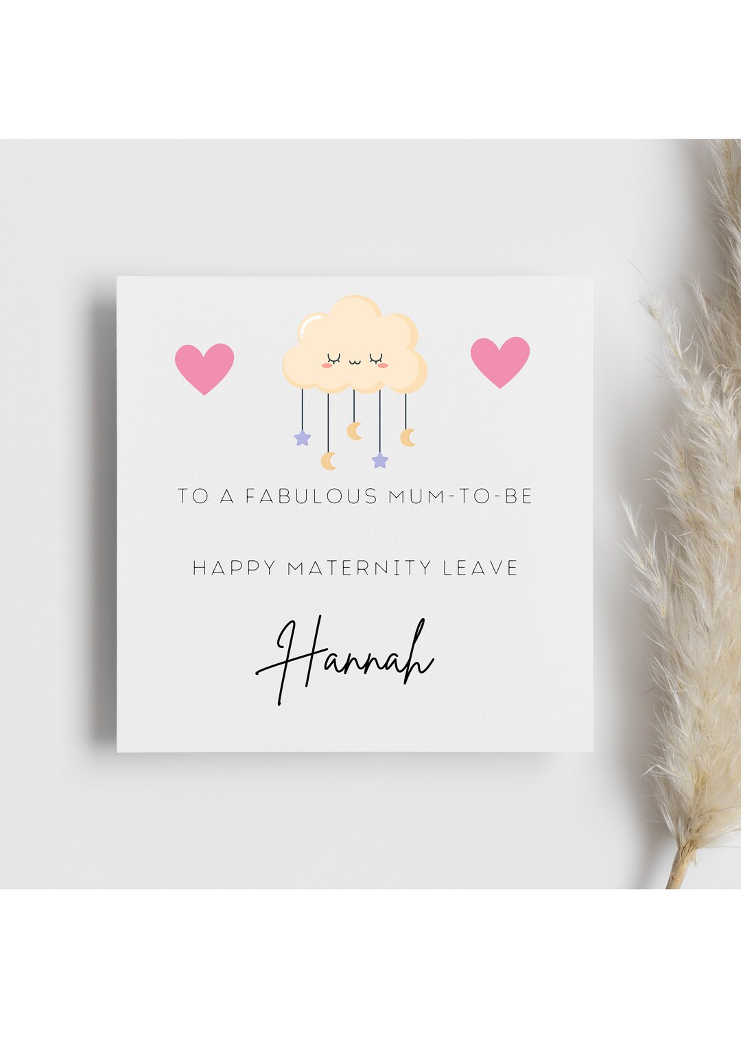 Carte personnalisée de congé de maternité pour future maman, bébé