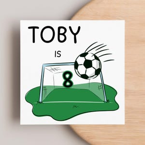 Age Football Goal Birthday Card, Personalised Football Card, Son Birthday, Grandson Birthday, Brother, Nephew, Sport Birthday Card, Child