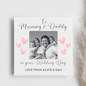 Custom Photo Mummy & Daddy Getting Married Card, Photo Upload Card, Mum And Dad Married, From Your Children Card, Wedding Card, Personalised