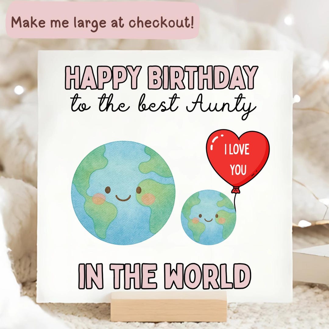 Best Aunty in the World Birthday Card, Auntie Birthday Card, Dad Card ...