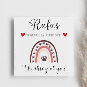 Personalised Pet Loss Sympathy Card, Rainbow Bridge Card, Dog Loss, Cat Loss, Sending Sympathy Card, Forever By Your Side Card, Sending Love
