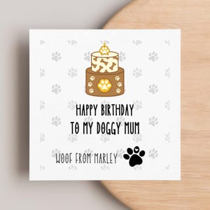 Carte d'anniversaire avec chien, carte d'anniversaire personnalisée, par le chien, par les chiens, bébé en fourrure, amoureux des animaux de compagnie, woof de, de la part de votre animal de compagnie, maman chien