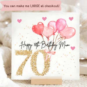 Tarjeta personalizada para el 70.° cumpleaños de mamá, mamá cumple 70 años, regalo para el 70.° cumpleaños, tarjeta para el 70.° cumpleaños de mamá, feliz cumpleaños para mamá, tarjeta de cumpleaños importante