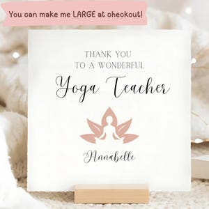 Personalised Yoga Teacher Thank You Card, spiritual, namaste card, gift for her, gift for him, helped me, grateful, mindfulness, gratitude