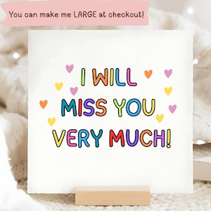 Vous me manquerez beaucoup, carte de départ, au revoir, déménagement, cadeau à un collègue, patron, ami, voisin, déménagement, émigration, amour