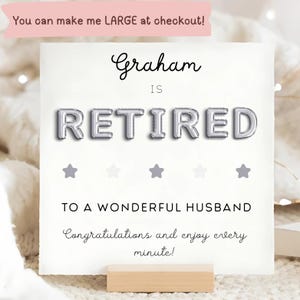 Tarjeta de jubilación para el marido, tarjeta de felicitación por la jubilación del marido, regalo personalizado para la jubilación del marido, tarjeta de jubilación del marido