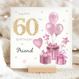 Carte de cadeau d'anniversaire d'un ami, carte d'anniversaire personnalisée, carte d'anniversaire d'un ami, carte d'anniversaire de 60 ans, carte d'anniversaire d'un ami