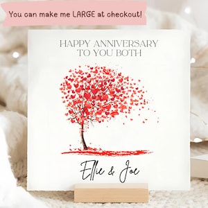 Happy Anniversary To You Both Card, Heart Tree Anniversary Card, Wedding Anniversary, Years Together Card, Personalised Card, Happy Couple