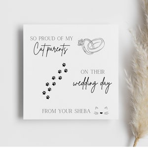 Personalised 'My Cat Parents are getting married' wedding day card, from your cat, cat mum dad, wedding day, marriage, pet lover, fun cute