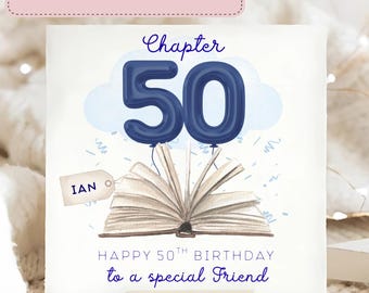 Tarjeta de cumpleaños número 50 para un amigo, Tarjeta de cumpleaños número 50 para un amigo, Tarjeta personalizada para un amigo que cumple 50 años, Tarjeta para un amigo que cumple 50 años, Regalo de cumpleaños número 50 para un amigo