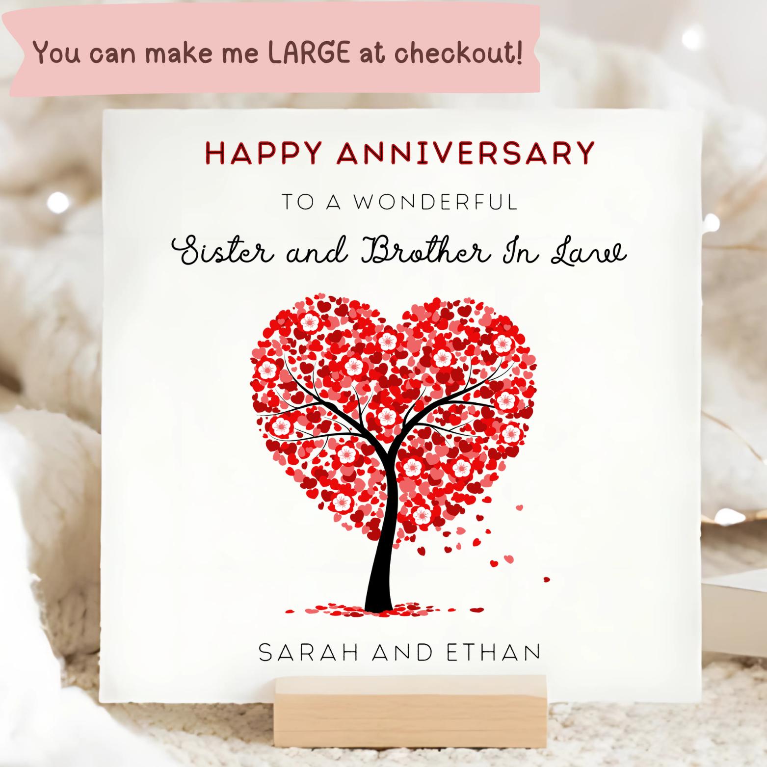 Happy Anniversary Sister and Brother in Law Card, Couple Wedding
