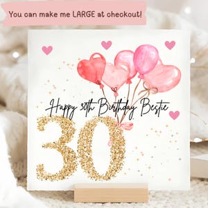 Bestie 30th Birthday Personalised Card, Best Friend Turning 30, Thirty, Thirtieth Birthday, Friends 30th Birthday Card, Gift for Best Friend