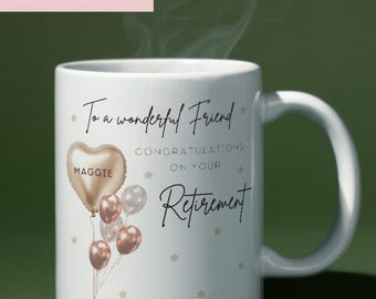 Friend Retirement Mug, Personalised Friend Retiring Mug, Gift For Friend Retirement, Congratulations Retirement Mug, Bestie Retirement Gift