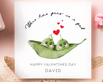 Wir sind zwei Erbsen in einer Hülse Valentinstagskarte, personalisierte Valentinstagskarte, Freund, Frau, Freundin, Ehemann, lustige Valentinstagskarte, liebe dich