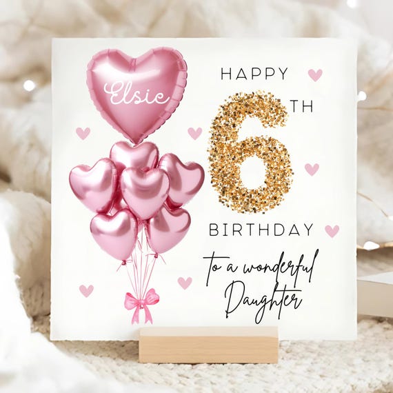 Sweet Happy - Poster per 6° compleanno, 6 decorazioni per feste di compleanno, 6° compleanno, per feste, 6° compleanno, per ragazze, ragazzi, donne, uomini, colore: Nero oro