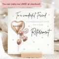 Friend Retirement Personalised Card, Congratulations Retirement Card, Good Luck Colleague, Friend Leaving Work Card, Retiring Card